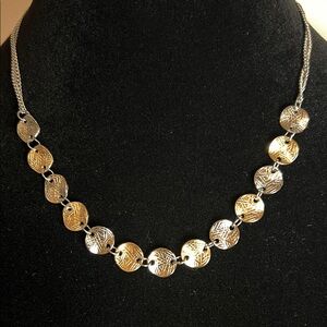 Two-Tone Gold & Silver Toned Disc Necklace